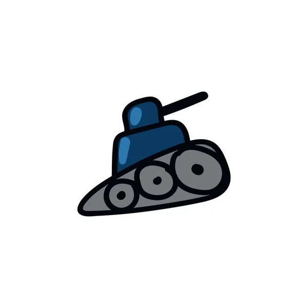 Tank pictogram in kleur tekening. Oorlog met militaire wapens. — Stockfoto