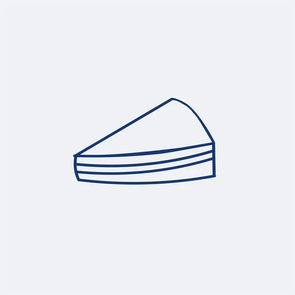 Illustration i klotter stil. Handritad tårta, blå linje. — Stockfoto