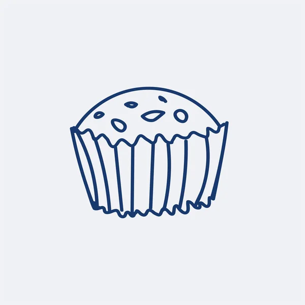 Illustration in doodle style. Hand-drawn cake, blue line. — Stock Photo, Image