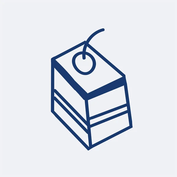 Illustration in doodle style. Hand-drawn cake, blue line. — Stock Photo, Image