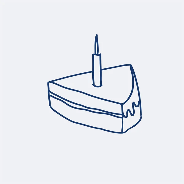 Illustration im Doodle-Stil. Handgezeichneter Kuchen, blaue Linie. — Stockfoto