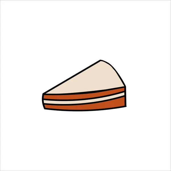 Bollo de canela con ilustración de vectores estilo caricatura glaseado. Baked dulce rollo garabato icono. Diseño de clip art para el menú de la cafetería, volante, pizarra. Pastelería fresca sueca de kanelbulle remolino. — Vector de stock