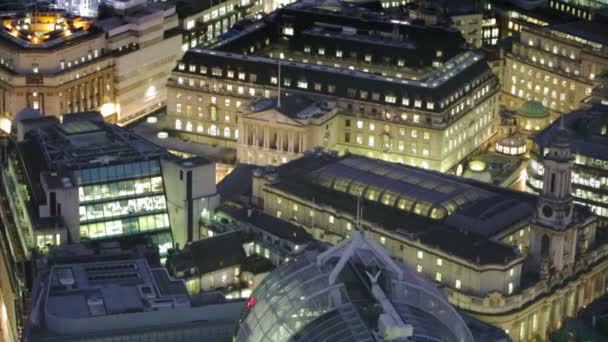 L Vista notturna della Bank of England. Città di Londra . — Video Stock