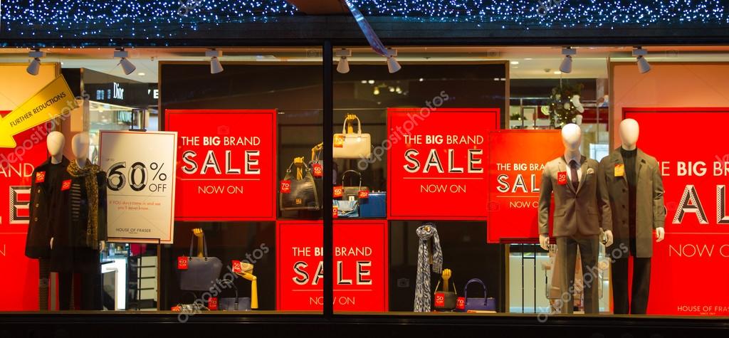 Sale window display at Oxford street department store, London Stock Photo  by ©irstone 119754236