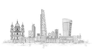 Londra şehri kroki çizimi. İş geçmişi