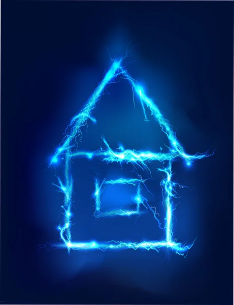 Casa. Fundo abstrato feito de efeito de iluminação elétrica — Fotografia de Stock