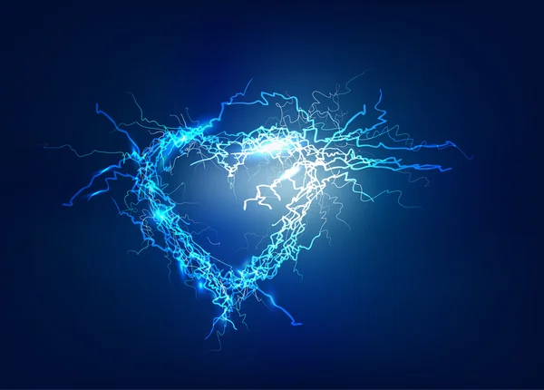 Corazón. Fondo abstracto hecho de efecto de iluminación eléctrica — Foto de Stock