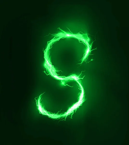Alfabeto feito de iluminação elétrica, efeito tempestade trovão. ABC — Fotografia de Stock