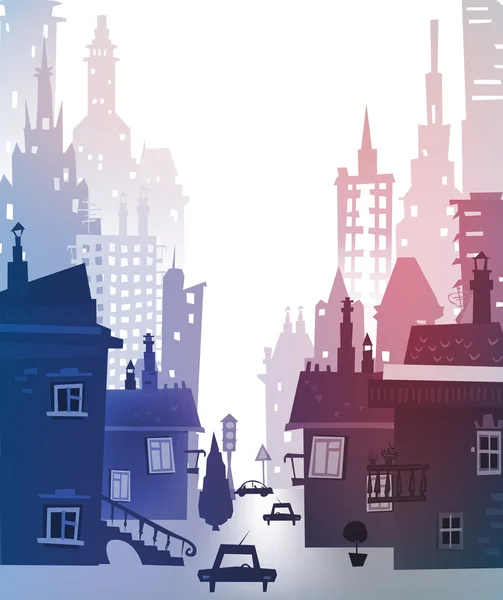 Modern City and city street, illustration — Stock Photo, Image