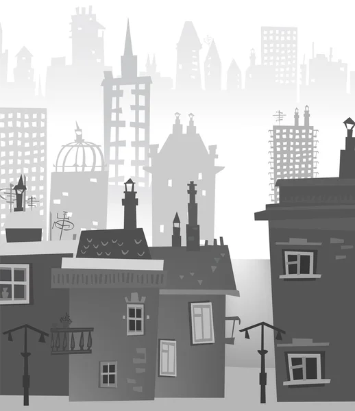 City background made of different building silhouettes — Stock Photo, Image