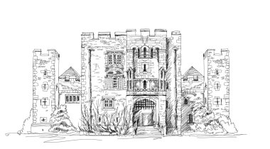 Kale Hever, İngiltere'de. Kroki çizim