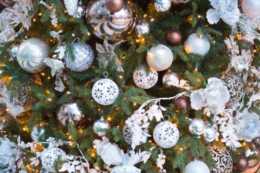 Noel ağacı'nın oyuncakları arka plan. 