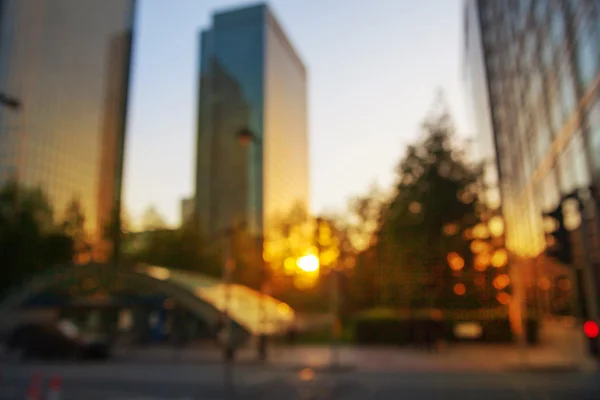 Blurred image City of London at sunset. Image for background — Stock Photo, Image