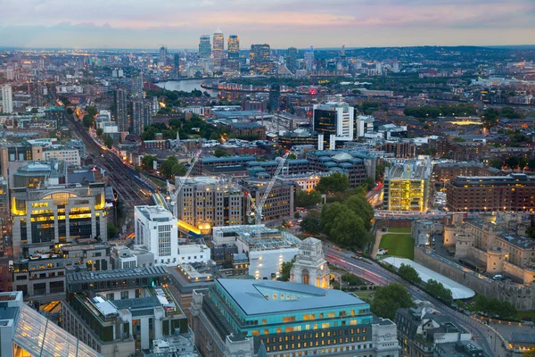 London view at sunset from the 32 floor — Stock Photo, Image