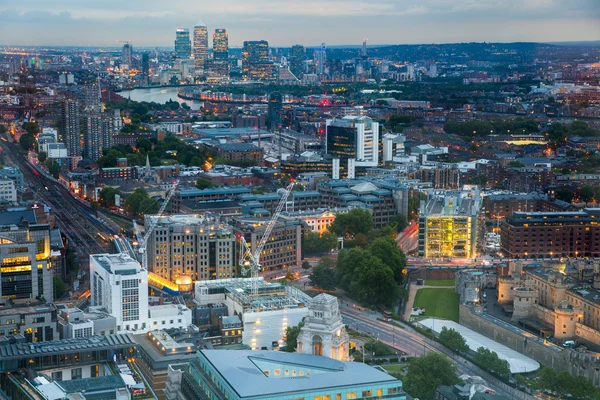 London view at sunset from the 32 floor — Stock Photo, Image