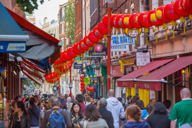 China Town Çin fenerleri, Londra tarafından dekore edilmiştir. İngiltere