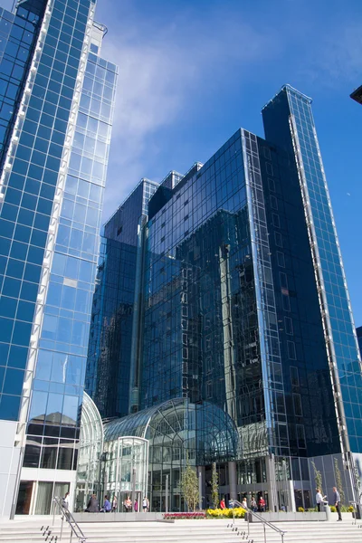 Canary Wharf ofis binaları, günbatımı, uluslararası ticaret ve bankacılık ARIA. Londra — Stok fotoğraf