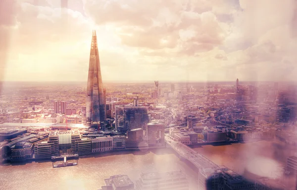 City of London aerial view, Shard and river Thames. — Stock Photo, Image