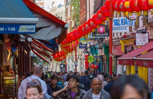 China Town está decorado por faroles chinos, Londres. Reino Unido — Foto de Stock