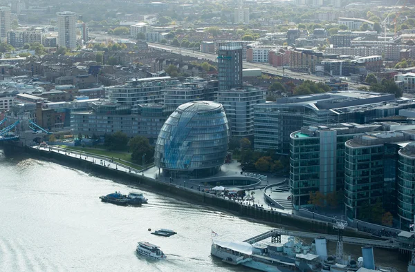 Вид с воздуха на лондонский Сити, Великобритания — стоковое фото
