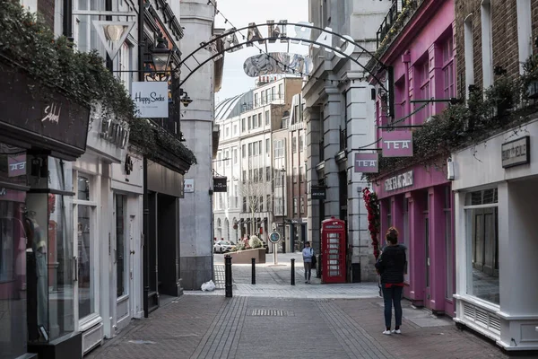 London Februari 2021 Carnaby Street Een Autovrije Winkelstraat Soho Londense — Stockfoto