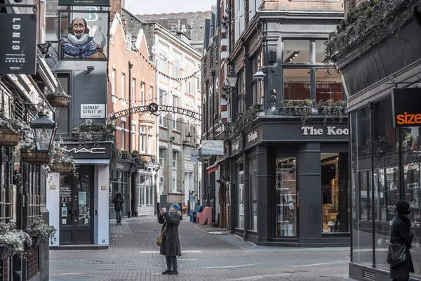 Londra Regno Unito Febbraio 2021 Carnaby Street Una Pedonale Dello — Foto Stock