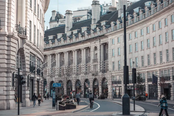 Londyn Wielka Brytania Lutego 2021 Widok Ulicy Regent Podczas Blokady — Zdjęcie stockowe