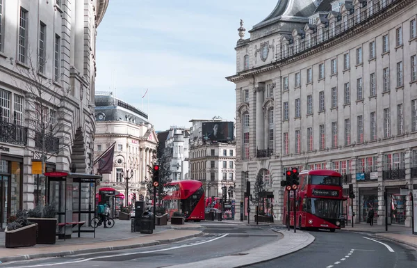 London Februar 2021 Piccadilly Circus Und Regent Street View Während — Stockfoto