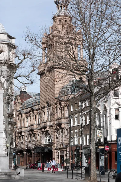 London February 2021 Charing Road View Covid Lockdown People Empty — Stock Photo, Image