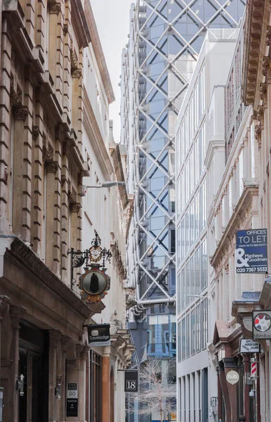 Londen Groot Brittannië Februari 2021 Lege Straten City London Tijdens — Stockfoto