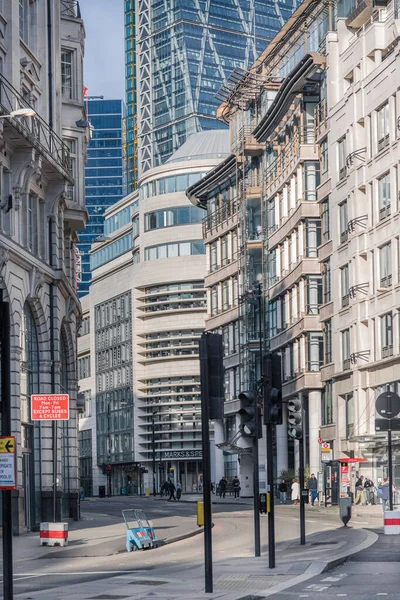 Londen Groot Brittannië Februari 2021 Lege Straten City London Tijdens — Stockfoto