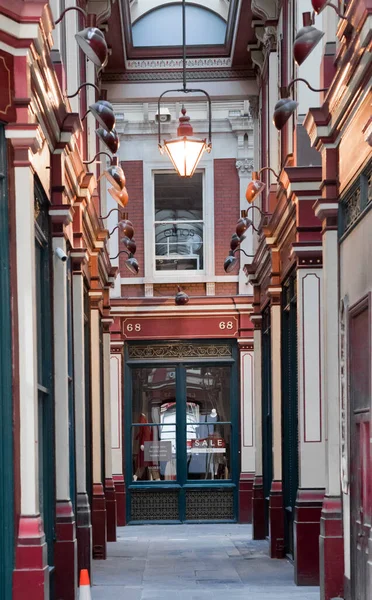 Londen Verenigd Koninkrijk Februari 2021 Leadenhall Markt Gesloten Geen Mensen — Stockfoto