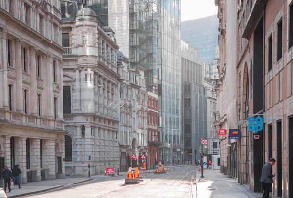 London Egyesült Királyság Február 2021 Üres Utcák City London Alatt — Stock Fotó
