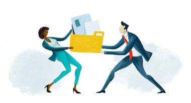 Proje için savaşan iş adamları, anlaştık. Profesyonel rekabet. Girişim, Hedef Düşünme, Finansal Hizmetler, Bankacılık, Stratejik Planlama, Geliştirme, Bilgi İşletme Konsepti. Sayısal Görüntü 