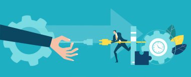 İş adamları arasında bir bağ. İş konsepti çizimleri, iş adamlarının birlikte çalışması, başarılı olmak, yardım etmek, sorunları çözmek, başarıya alternatif yollar bulmak..