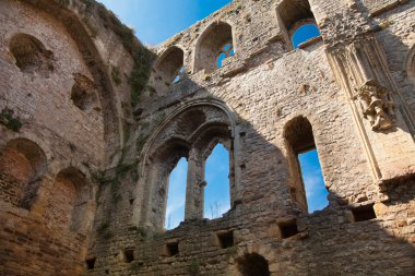 Chepstow castel, Galler, İngiltere - 26 Temmuz 2014: chepstow castel Harabeleri, Vakıf, 1067-1188. wye Nehri kıyısında yer alan