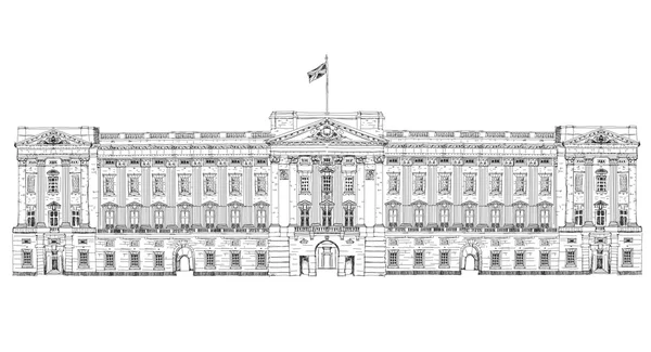 Szkic zbiór znanych budowli. Londyn, Buckingham palace — Zdjęcie stockowe