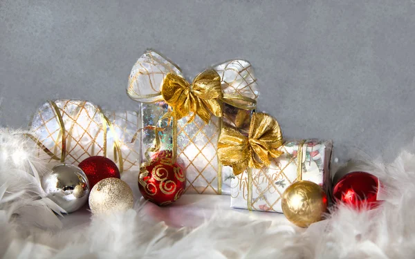 Christmas background with present box — Stock Photo, Image