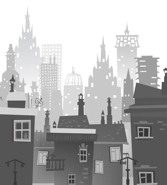 City background made of different building silhouettes — Stock Photo, Image