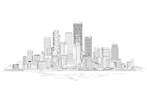 Καναρίνι Wharf επιχειρήσεων άρια, Λονδίνο, σκίτσο συλλογή — Φωτογραφία Αρχείου