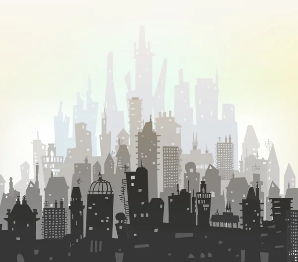 City background made of different building silhouettes — Stock Photo, Image