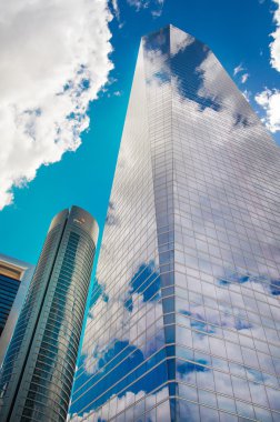 Madrid, İspanya - 22 Temmuz 2014: Madrid şehir, İş Merkezi, modern gökdelenler