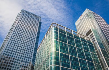 Modern cam mimari Canary Wharf bunnies bölgesinin