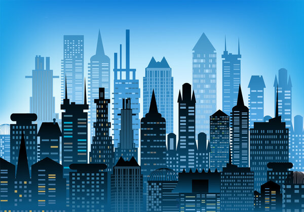 City background made of building silhouettes