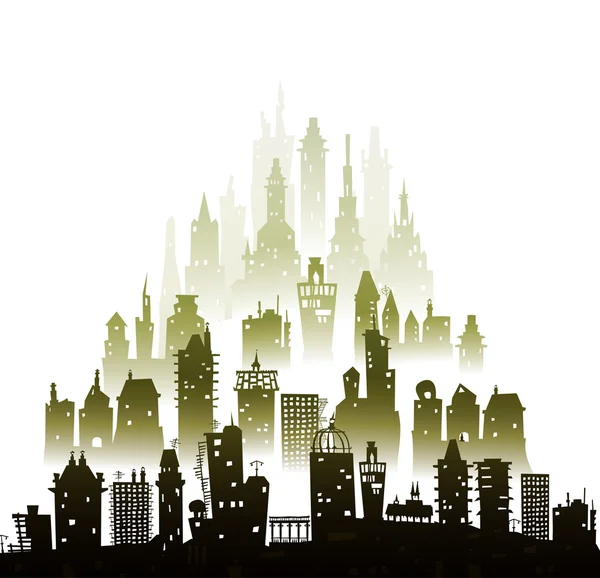 City background made of building silhouettes — Stock Photo, Image