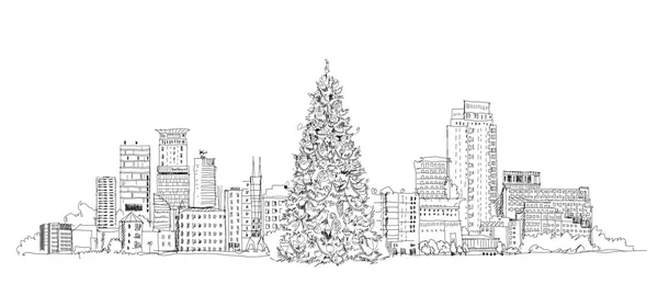 Arbre de Noël à Londres, collection de croquis — Photo