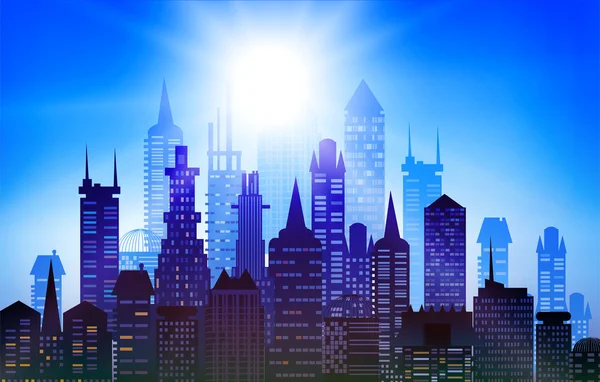 City background made of building silhouettes — Stock Photo, Image