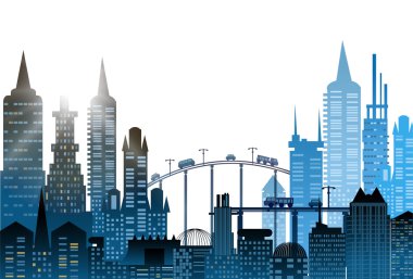 Şehir yollar ve otoyollar miktarda trafik ile. Zaman illüstrasyon commuting