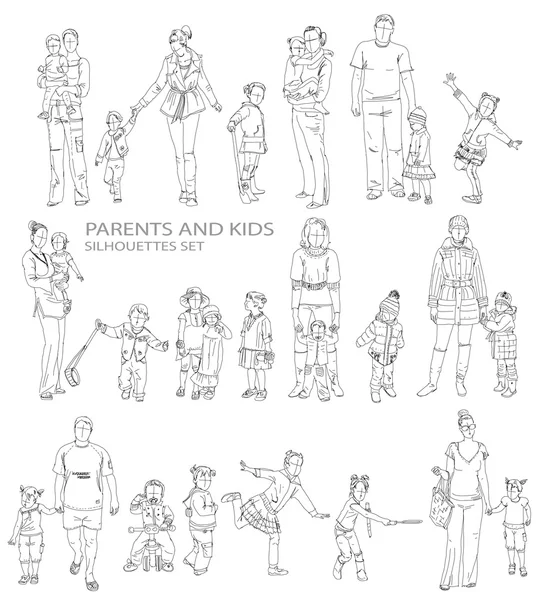 Kids sketch silhouettes — Stock Photo, Image