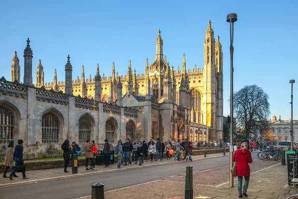 Cambridge, Velká Británie - 18 ledna 2015: King's college (založil Henry Vi, 1446). Historické budovy — Stock fotografie